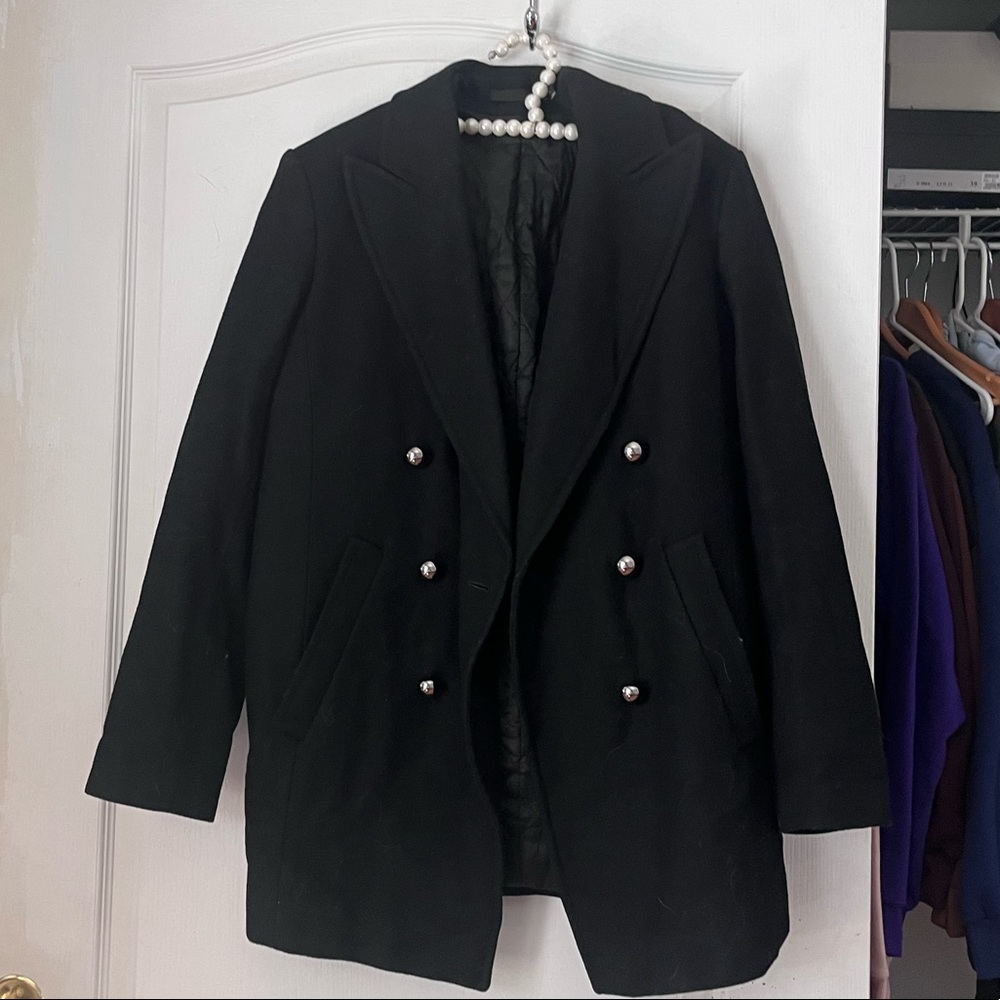 BLK denim wool military coat